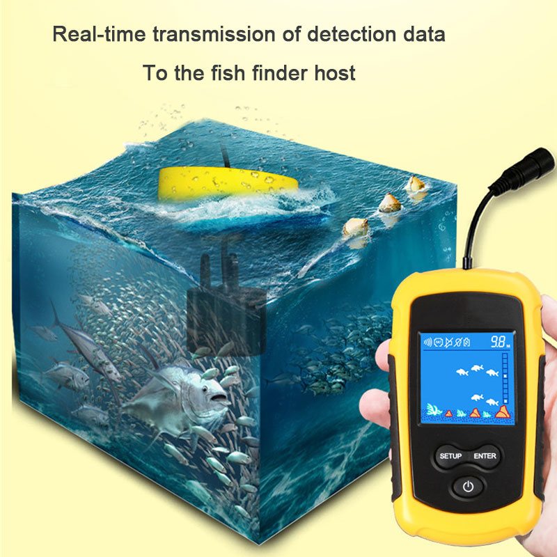 100m com fio tela colorida por - Fish Finder Portable avaliação e preço